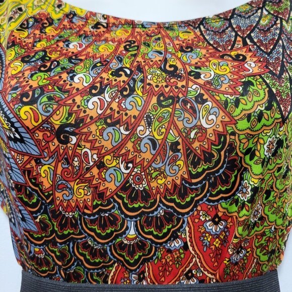 Multicolor Vibrant Colorful Three Quarter Sleeve Dress Size L, Size XL - Picture 5 of 11